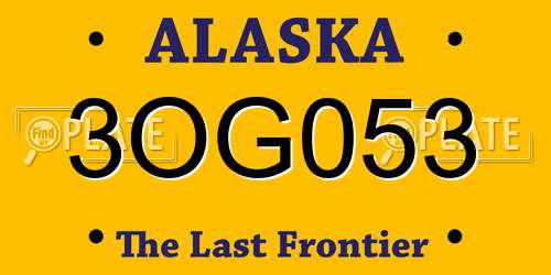 3OG053 Alaska License Plate