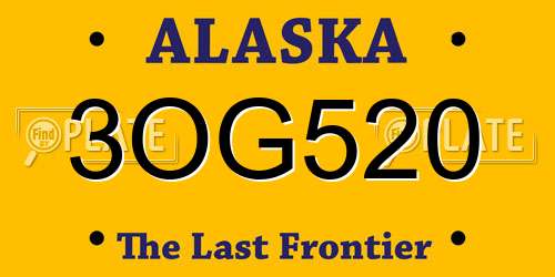 3OG520 Alaska License Plate