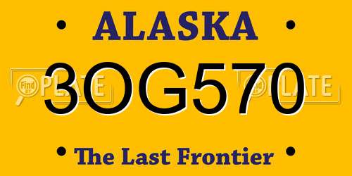 3OG570 Alaska License Plate