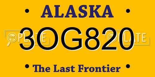 3OG820 Alaska License Plate