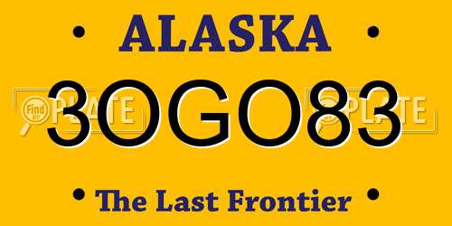 3OGO83 Alaska License Plate