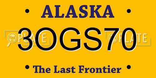 3OGS70 Alaska License Plate
