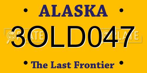 3OLD047 Alaska License Plate