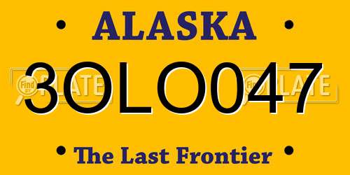 3OLO047 Alaska License Plate
