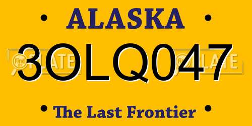 3OLQ047 Alaska License Plate