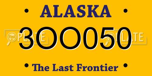 3OO050 Alaska License Plate