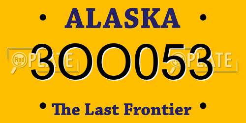 3OO053 Alaska License Plate