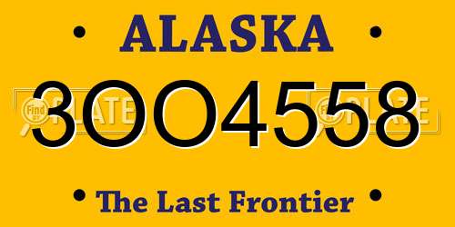 3OO4558 Alaska License Plate