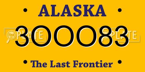 3OOO83 Alaska License Plate