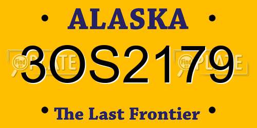 3OS2179 Alaska License Plate