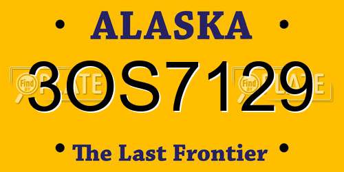 3OS7129 Alaska License Plate