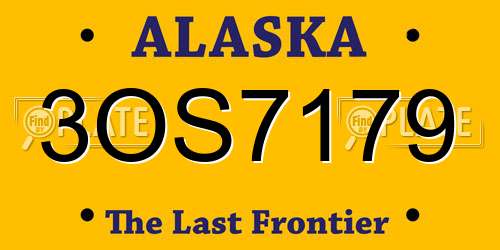 3OS7179 Alaska License Plate