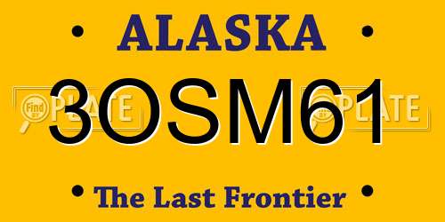 3OSM61 Alaska License Plate