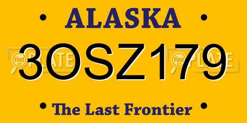 3OSZ179 Alaska License Plate