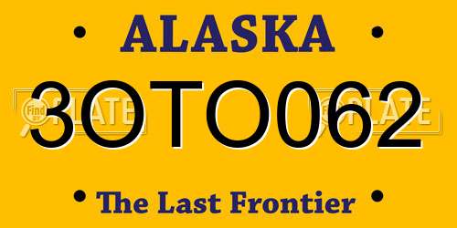 3OTO062 Alaska License Plate