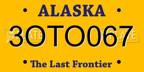 3OTO067 Alaska License Plate
