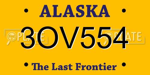 3OV554 Alaska License Plate