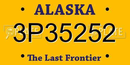 3P35252 Alaska License Plate