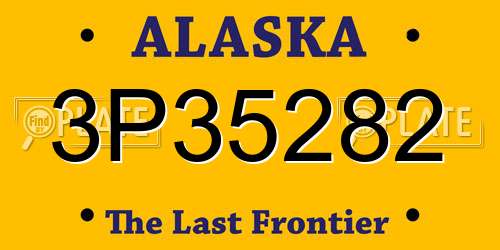 3P35282 Alaska License Plate