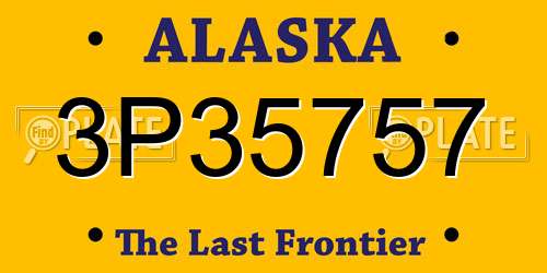3P35757 Alaska License Plate