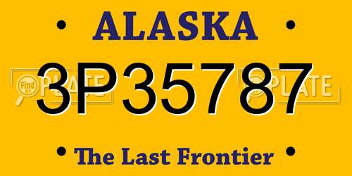 3P35787 Alaska License Plate