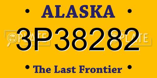3P38282 Alaska License Plate