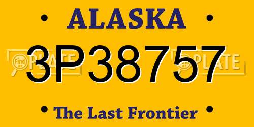 3P38757 Alaska License Plate