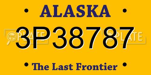 3P38787 Alaska License Plate