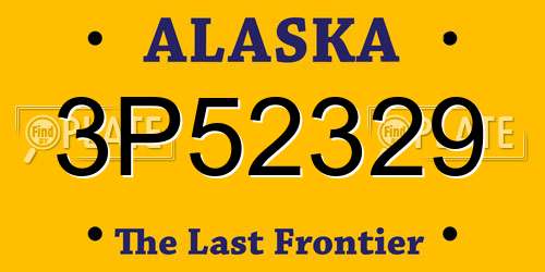 3P52329 Alaska License Plate