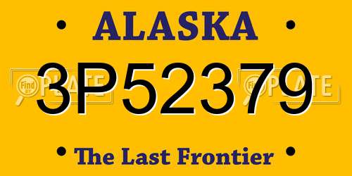 3P52379 Alaska License Plate