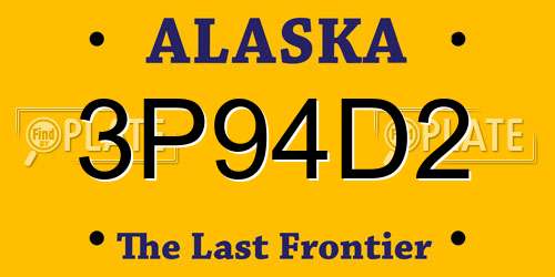 3P94D2 Alaska License Plate