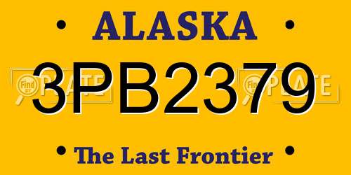 3PB2379 Alaska License Plate