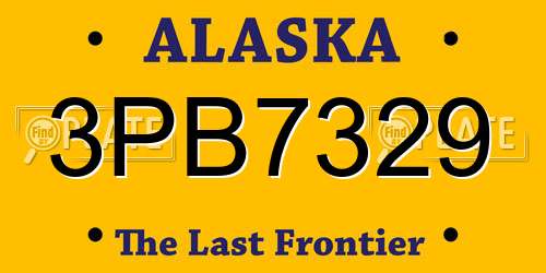 3PB7329 Alaska License Plate