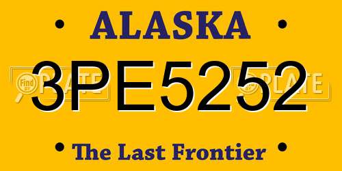 3PE5252 Alaska License Plate
