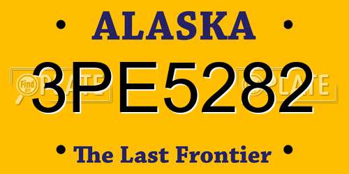 3PE5282 Alaska License Plate