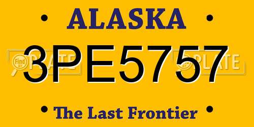 3PE5757 Alaska License Plate