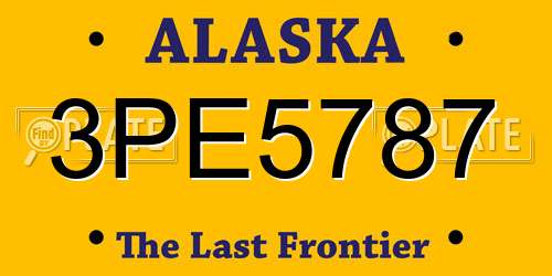 3PE5787 Alaska License Plate