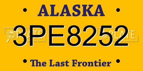 3PE8252 Alaska License Plate