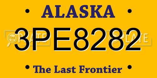 3PE8282 Alaska License Plate