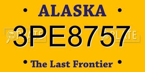 3PE8757 Alaska License Plate
