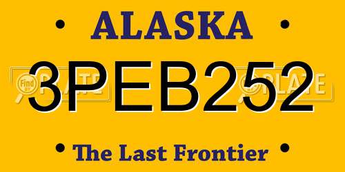 3PEB252 Alaska License Plate