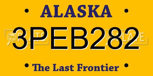 3PEB282 Alaska License Plate