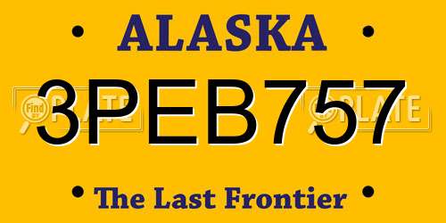 3PEB757 Alaska License Plate