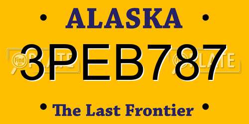 3PEB787 Alaska License Plate