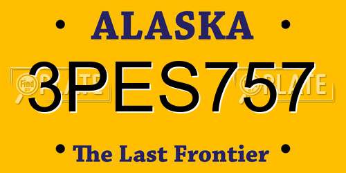3PES757 Alaska License Plate