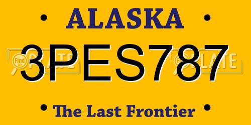 3PES787 Alaska License Plate