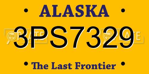 3PS7329 Alaska License Plate