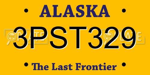 3PST329 Alaska License Plate