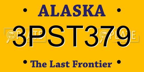 3PST379 Alaska License Plate