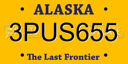 3PUS655 Alaska License Plate